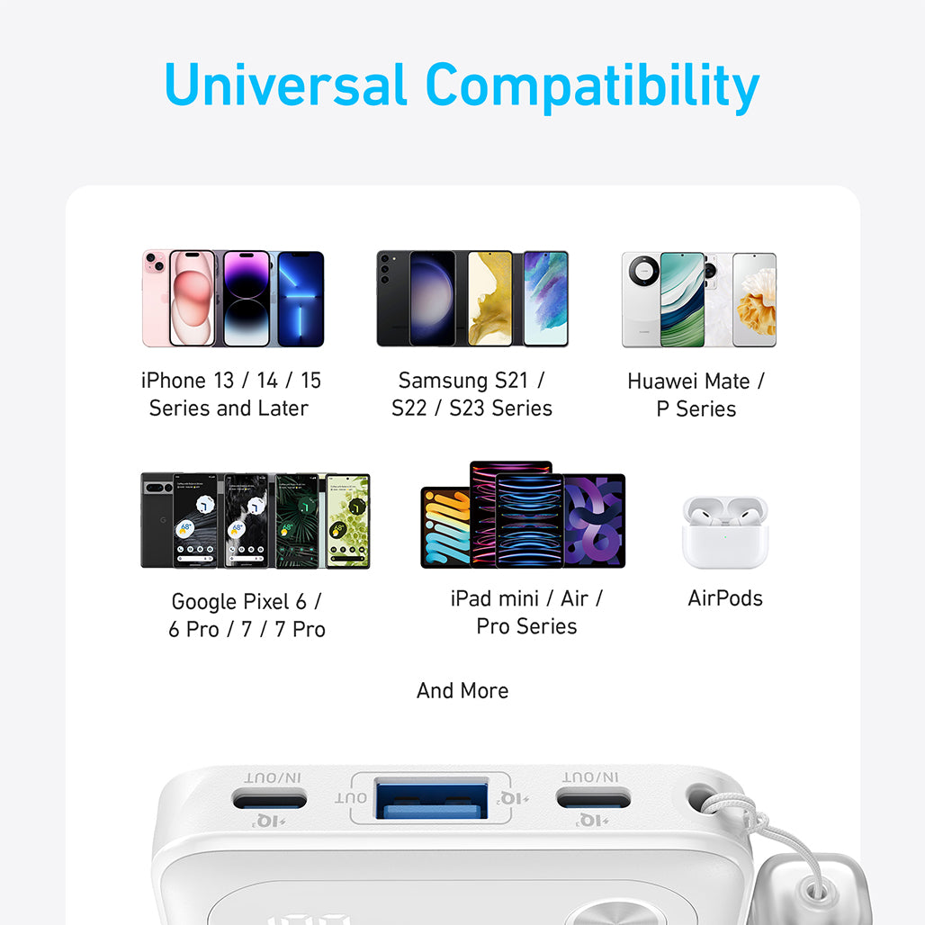 A Photo Of Anker A1257H11 10,000mAh Power Bank – 22.5W Fast Charging Portable Charger (Black)