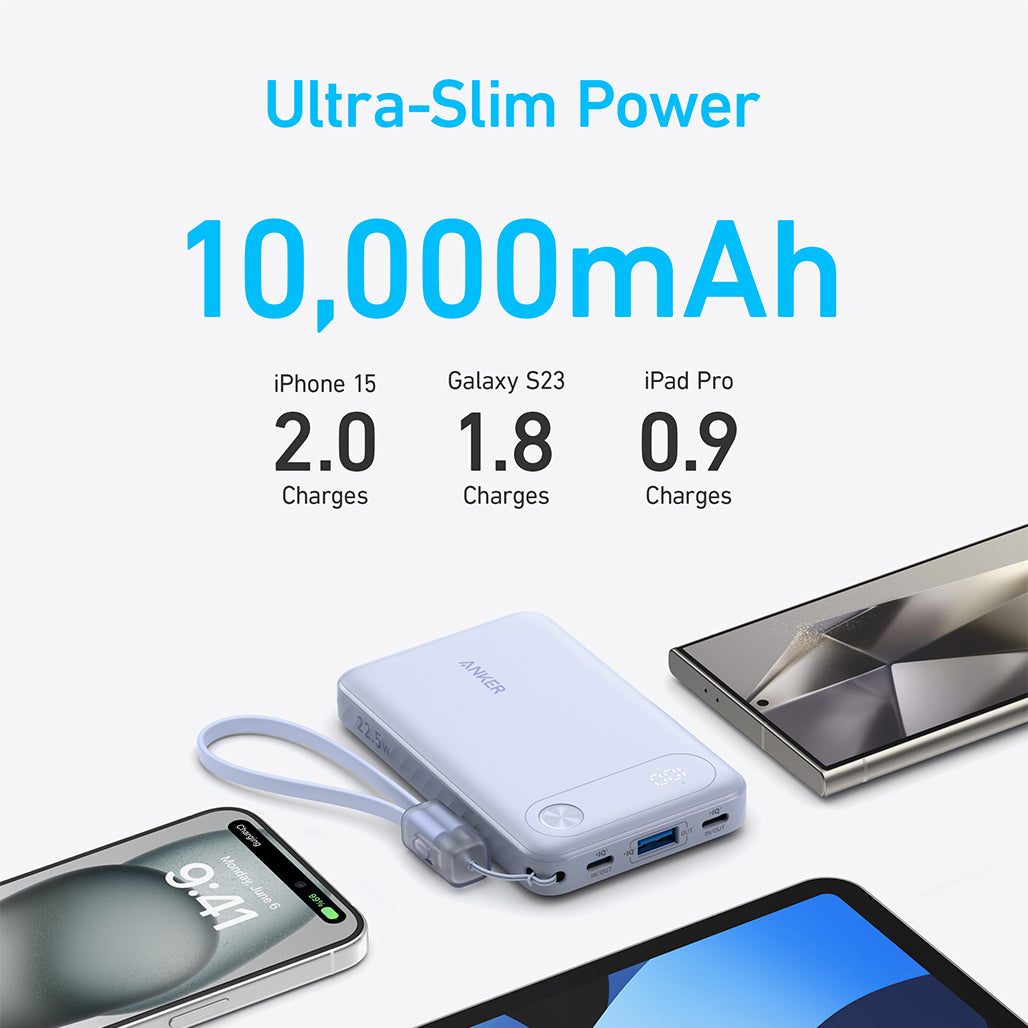 A Photo Of Anker A1257H11 10,000mAh Power Bank – 22.5W Fast Charging Portable Charger (Black)