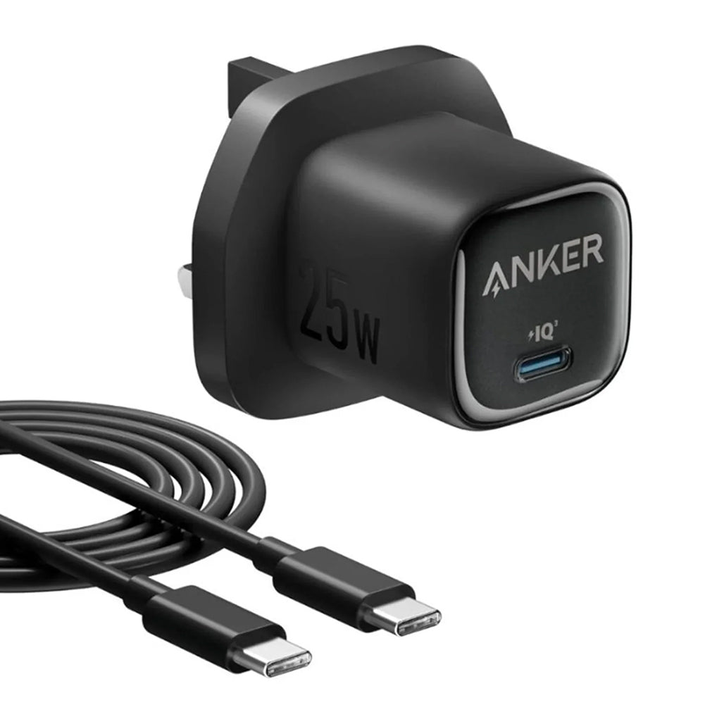 A Photo Of Anker Charger 25W Compact with USB-C & USB-C cable