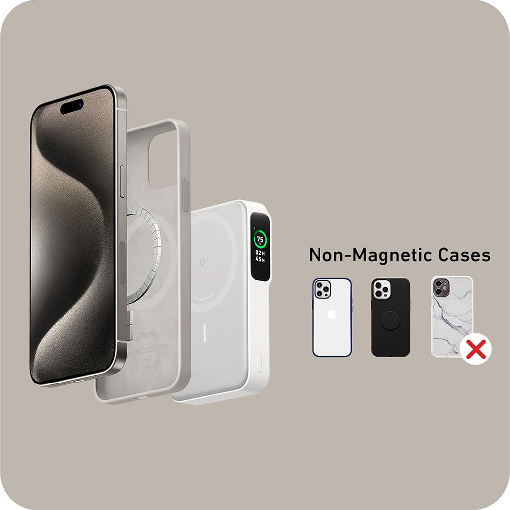 A Photo Of Anker MagGo 10K Qi2 Certified Power Bank – 15W Ultra-Fast Wireless Charger with Smart Display