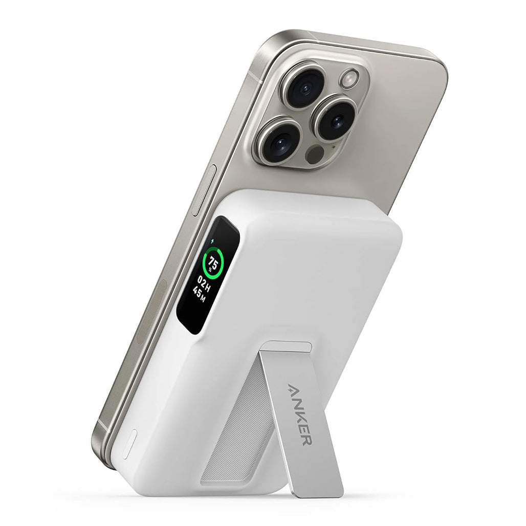 A Photo Of Anker MagGo 10K Qi2 Certified Power Bank – 15W Ultra-Fast Wireless Charger with Smart Display