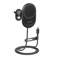 Anker MagGo 15W Wireless Car Charger - Magnetic Charging Pad with Built-In USB-C Cable, Adjustable 360° Base & 25W Adapter