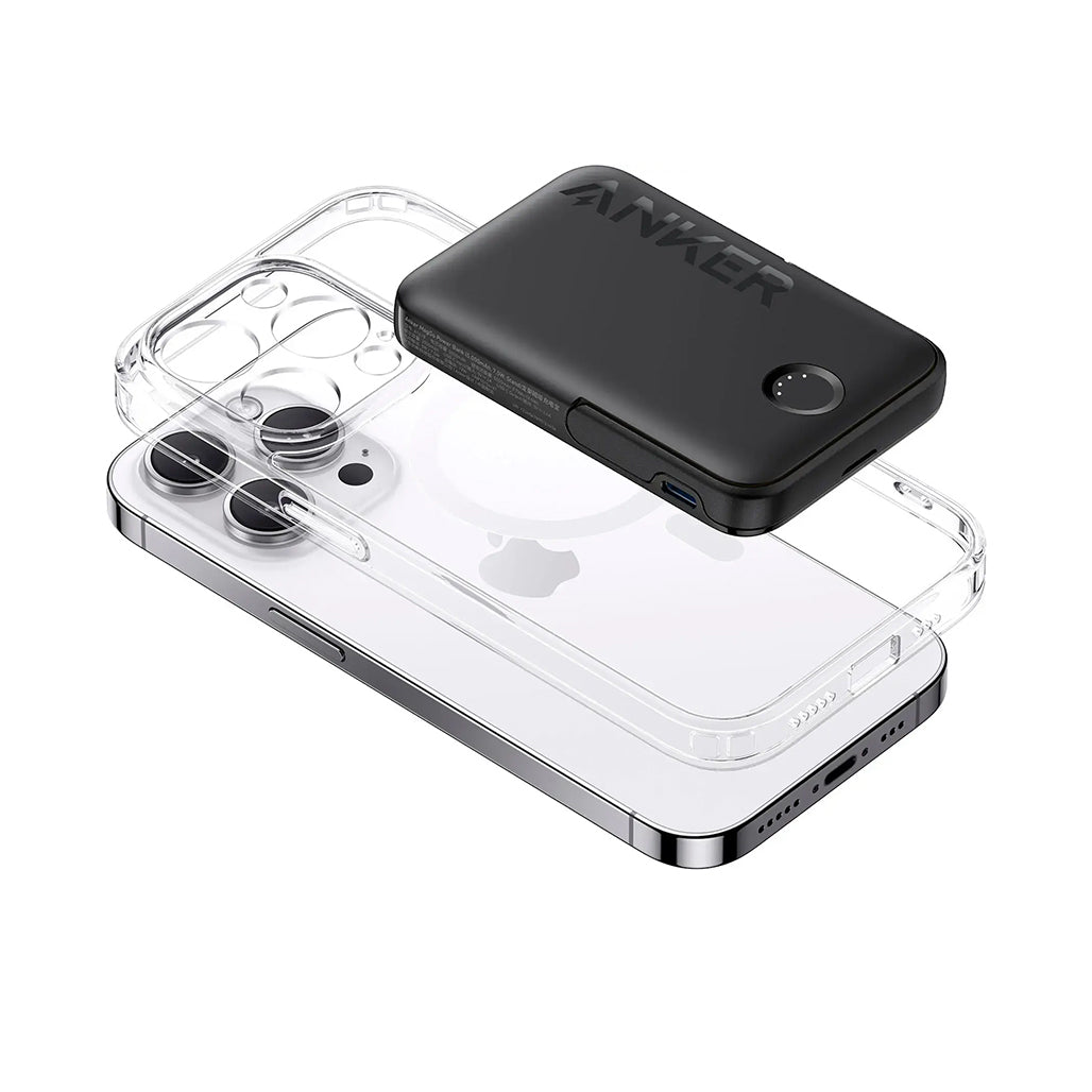 A Photo Of Anker Power Bank 322 MagGo 5000mAh MagSafe Portable Charger A1618 – Wireless Charging with Foldable Stand