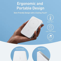 A Photo Of Anker MagGo Ultra-Slim 10000mAh Qi2 Certified 15W Power Bank - Wireless Charging for iPhone and More