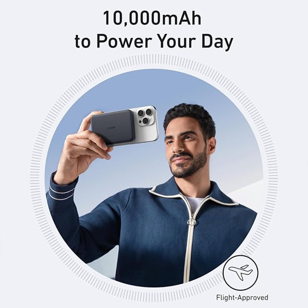 A Photo Of Anker MagGo Ultra-Slim 10000mAh Qi2 Certified 15W Power Bank - Wireless Charging for iPhone and More