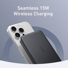 A Photo Of Anker MagGo Ultra-Slim 10000mAh Qi2 Certified 15W Power Bank - Wireless Charging for iPhone and More