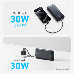 A Photo Of Anker Nano Power Bank 20000mah 30W Built-In USB-C Cable - A1387