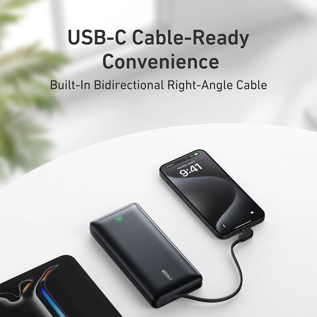 A Photo Of Anker Nano Power Bank 20000mah 30W Built-In USB-C Cable - A1387