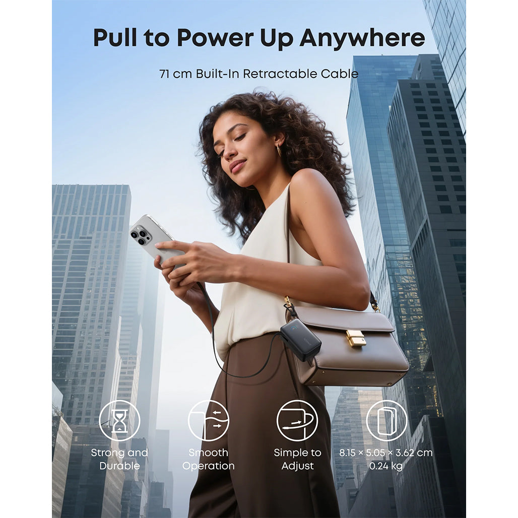 A Photo Of Anker Nano Power Bank (10K, 45W, Built-In Retractable USB-C Cable)