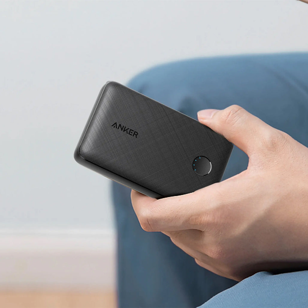 A Photo Of Anker PowerCore Select 10000mAh Portable Charger – Dual USB Power Bank for iPhone, Samsung & More, Compact & High-Speed Charging, Black