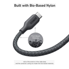 A Photo Of Anker 544 Bio-Based USB-C to USB-C Cable - Durable, Eco-Friendly, 100W Power Output, Black