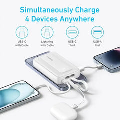 A Photo Of Anker Zolo 10000mAh Power Bank 30W Fast Charging with Built-in USB-C & Lightning Cables