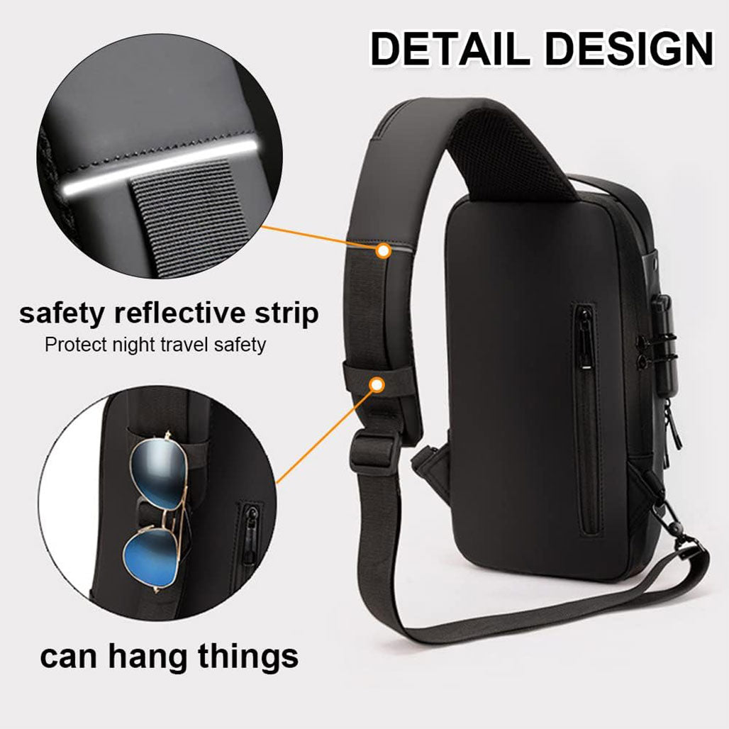 A Photo Of Dwenles Anti-Theft Crossbody Sling Bag: Waterproof Chest Daypack with USB Charging