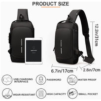 Dwenles Anti-Theft Crossbody Sling Bag: Waterproof Chest Daypack with USB Charging