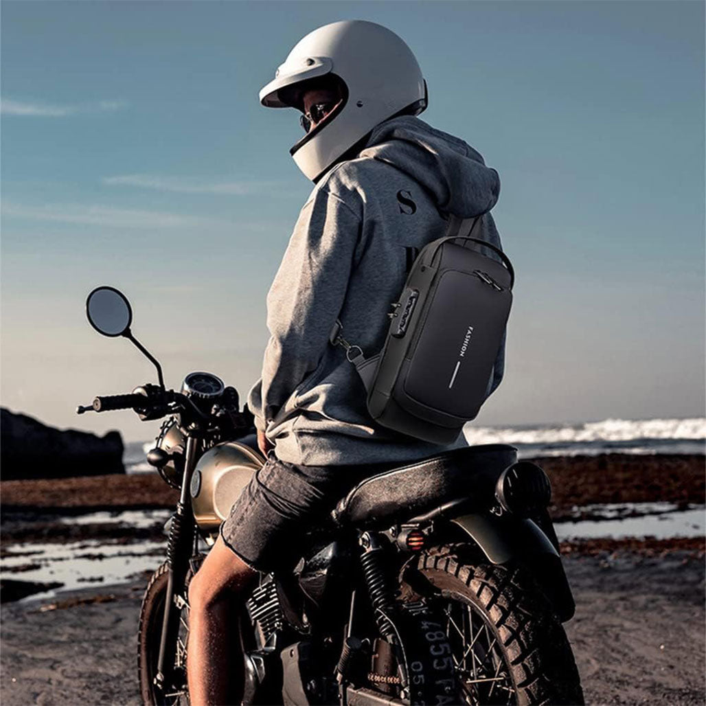 A Photo Of Dwenles Anti-Theft Crossbody Sling Bag: Waterproof Chest Daypack with USB Charging