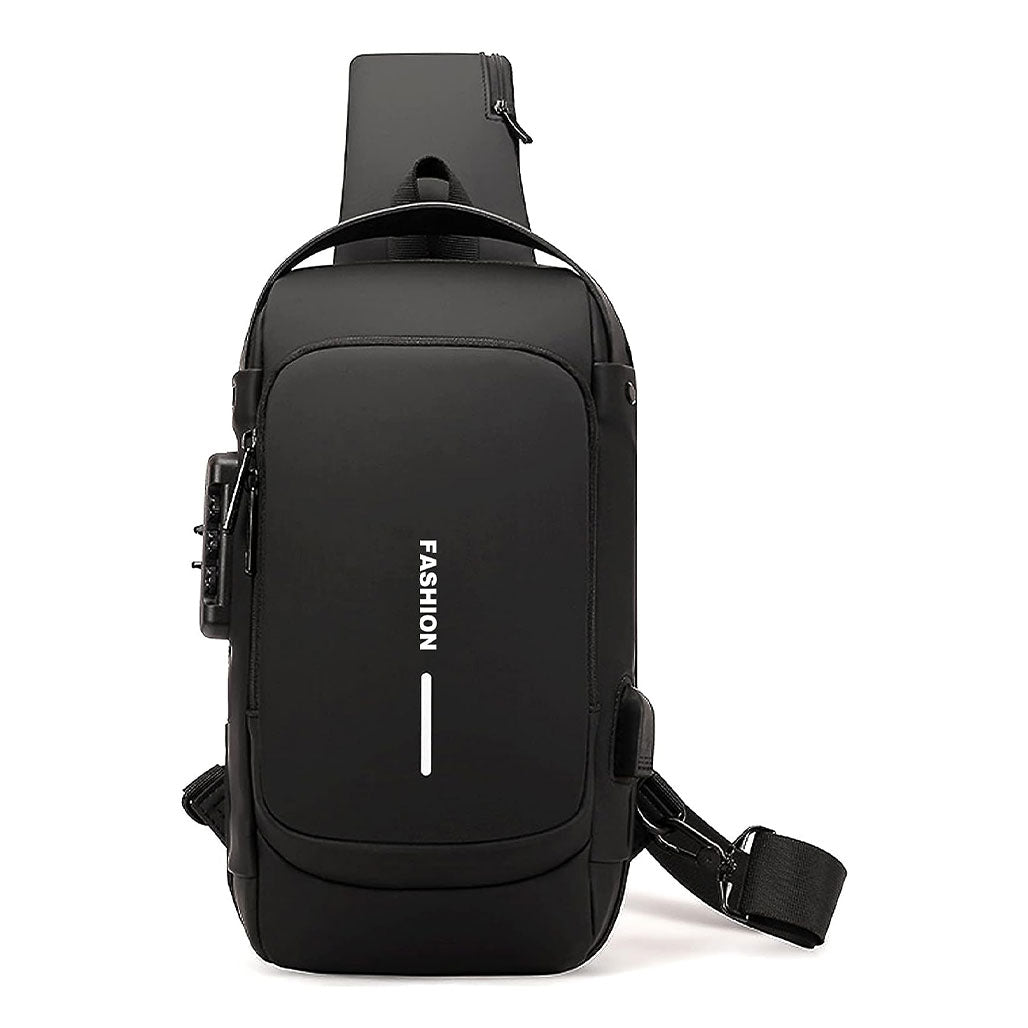 A Photo Of Dwenles Anti-Theft Crossbody Sling Bag: Waterproof Chest Daypack with USB Charging