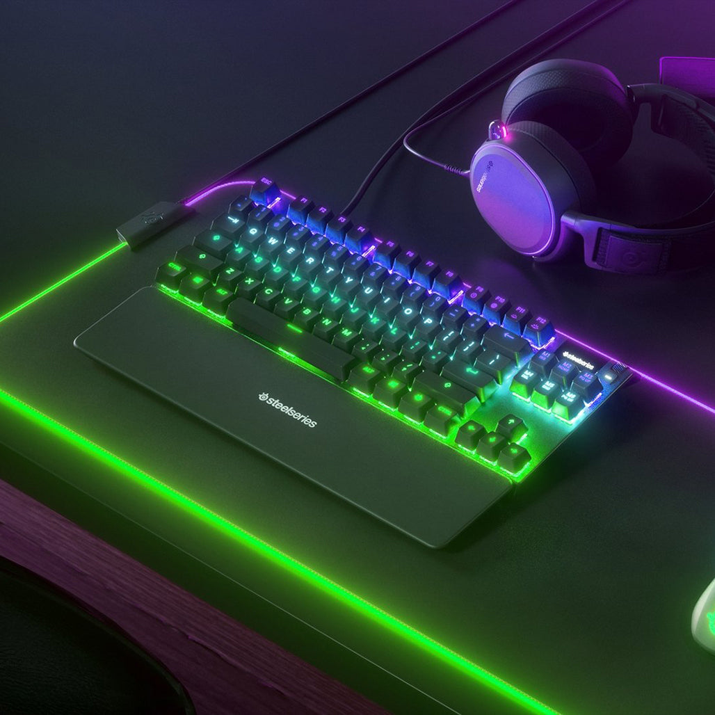 A Photo Of SteelSeries Apex 7 TKL Mechanical Gaming Keyboard with OLED Smart Display and Red Switches