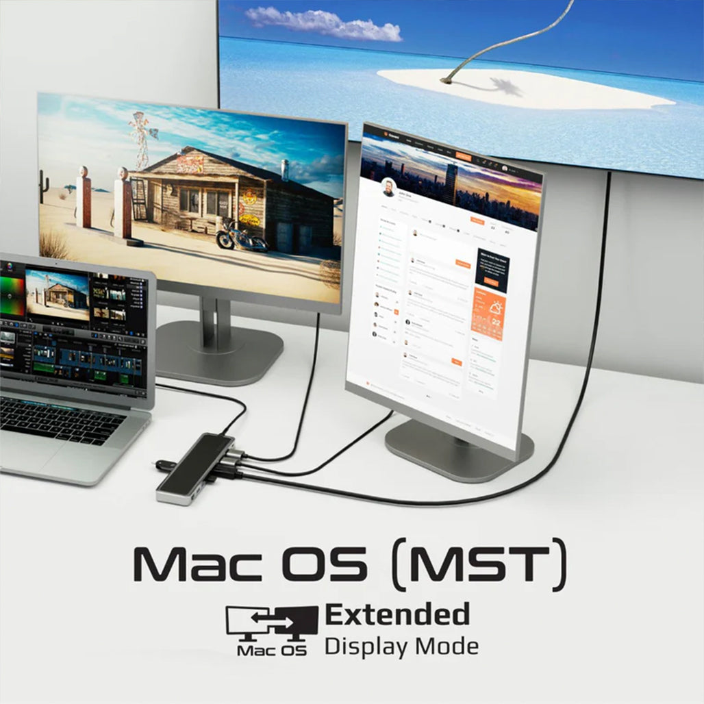 A Photo Of Promate 4K@60Hz Triple Display Multi-Port USB-C Docking Station