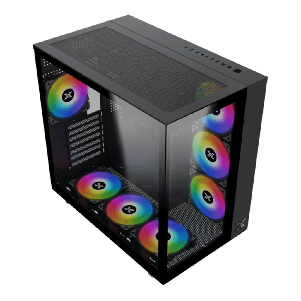 A Photo Of Xigmatek Aquarius Pro | Mesh Airflow Mid-Tower with Vertical GPU Support