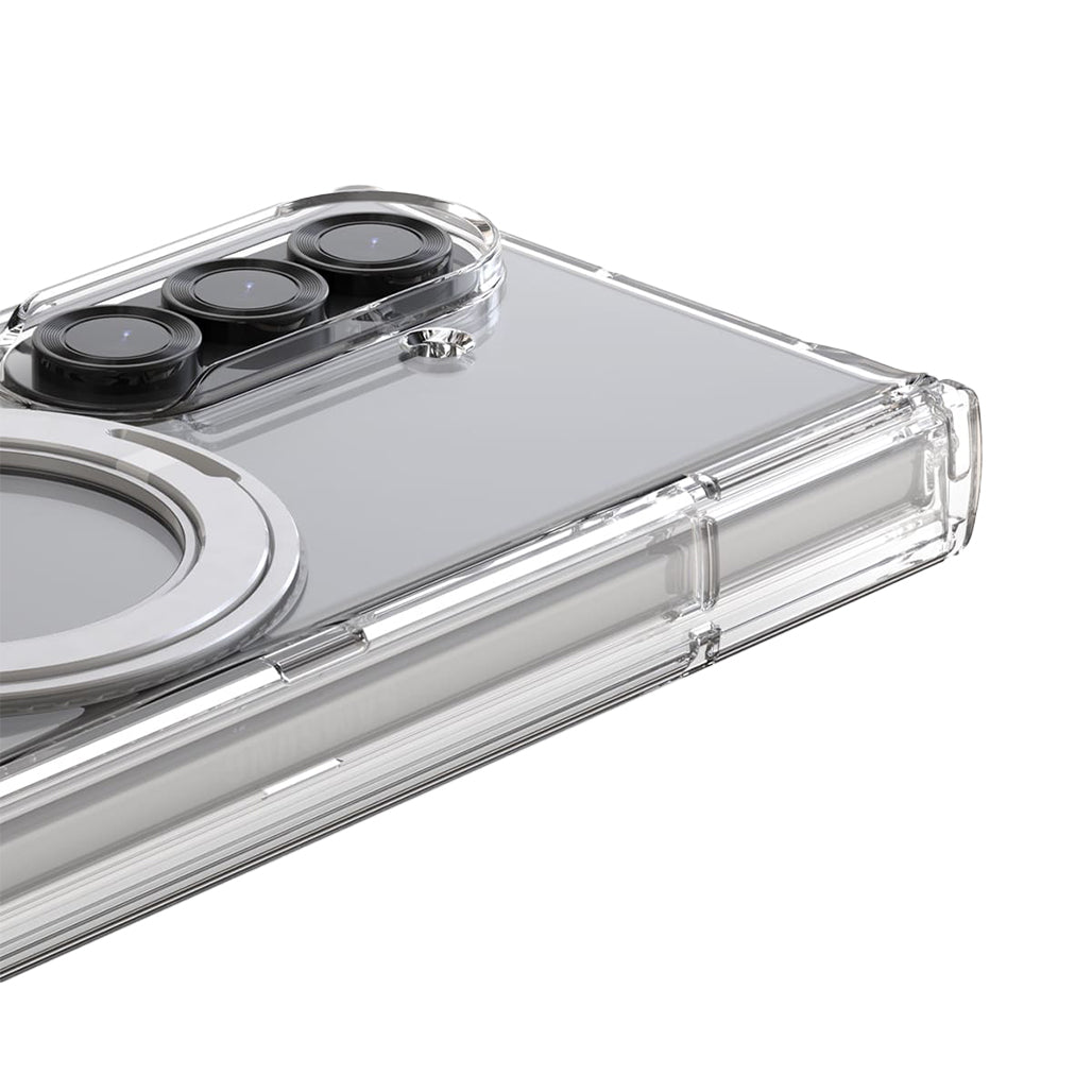 A Photo Of Araree Nukin 360 M Stand Case for Samsung Galaxy Z Fold 7- 360° Rotating MagSafe Kickstand – Clear