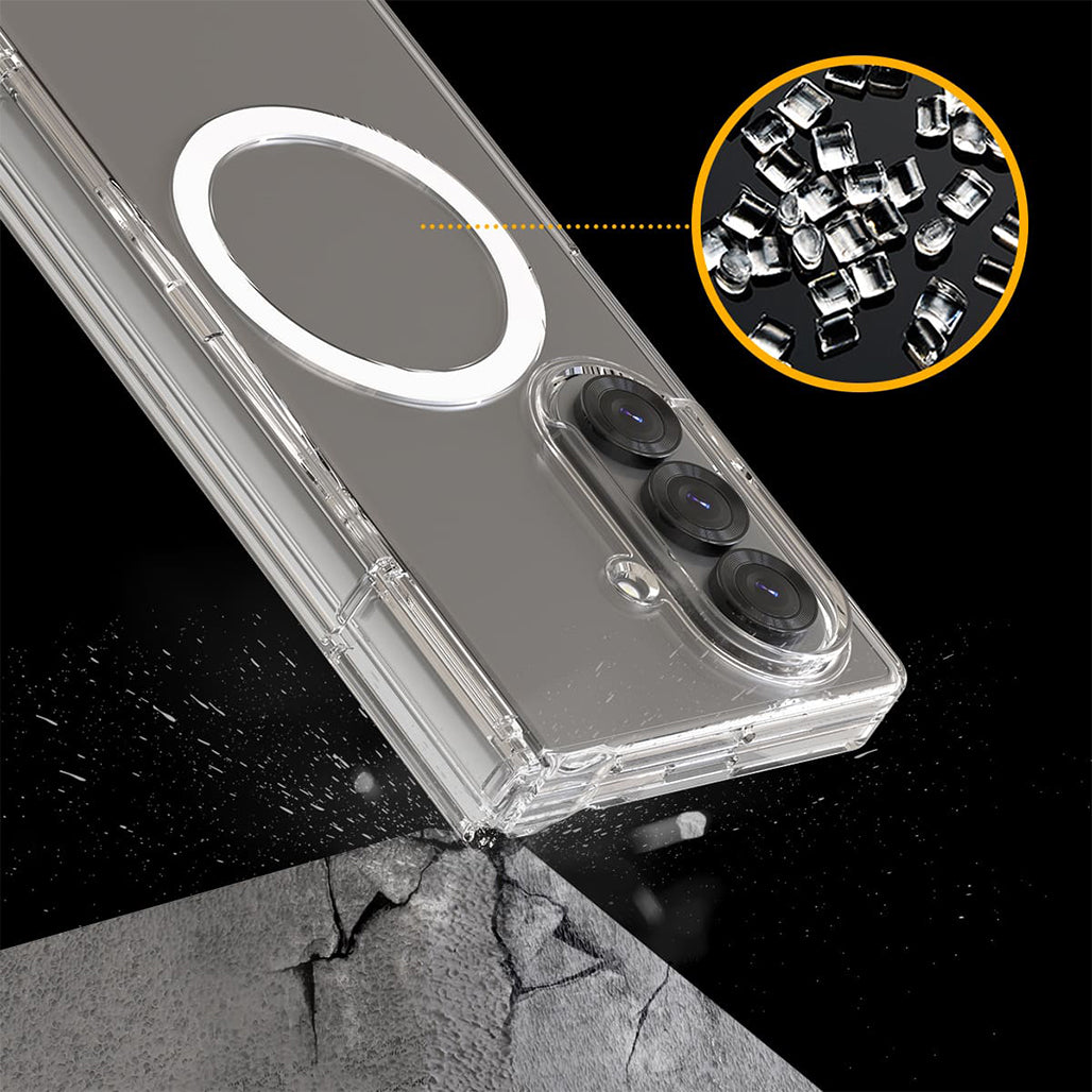 A Photo Of Araree Nukin 360M Qi2 MagSafe Full Case for Samsung Galaxy Z Fold 7 – Clear