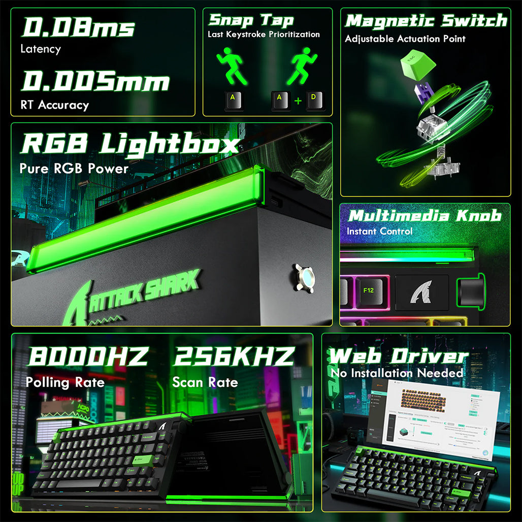 A Photo Of Attack Shark R85 HE - 75% Wired Mechanical Gaming Keyboard