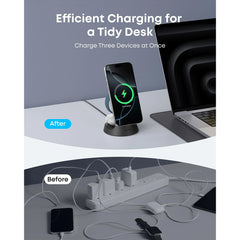 A Photo Of Anker MagGo 3-in-1 Wireless Charging Station with 15W MagSafe - B25M4G11