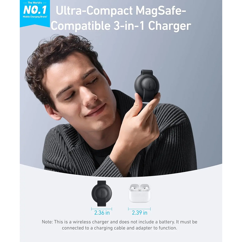 A Photo Of Anker MagGo 3-in-1 Foldable Charging Pad 15W Qi2 Wireless Charger B25M8