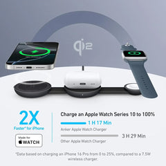 A Photo Of Anker MagGo 3-in-1 Foldable Charging Pad 15W Qi2 Wireless Charger B25M8