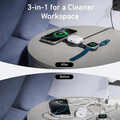 A Photo Of Anker MagGo 3-in-1 Foldable Charging Pad 15W Qi2 Wireless Charger B25M8