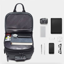 BANGE BG-7082 Anti-theft TSA Lock Crossbody Bag Waterproof Chest Pack with External USB Port - Black