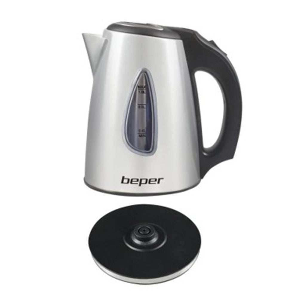A Photo Of Beper Electric Kettle 1L 1630W Stainless Steel Wireless Design - model BB.002
