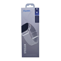 A Photo Of Blupebble Steelux Apple Watch Strap Silver – 49/46/45/44/42mm
