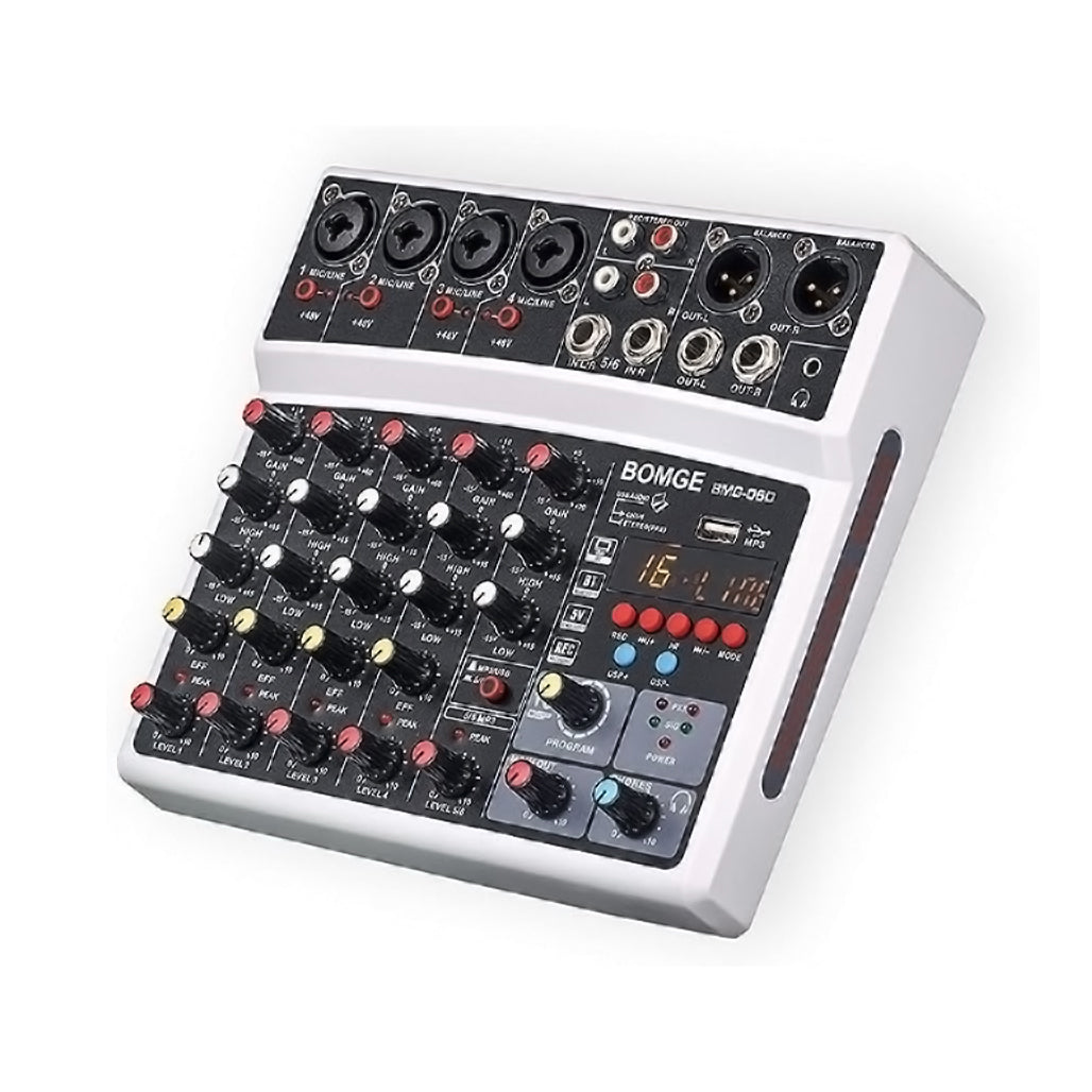 A Photo Of BOMGE 6-Channel Audio Mixer - Professional Digital DJ Mixer