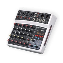 A Photo Of BOMGE 6-Channel Audio Mixer - Professional Digital DJ Mixer