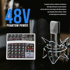 A Photo Of BOMGE 6-Channel Audio Mixer - Professional Digital DJ Mixer