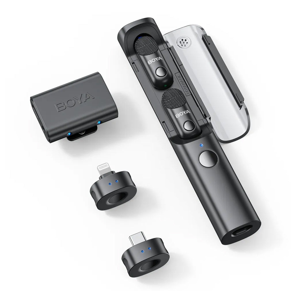 A Photo Of BOYA Magic AI Microphone | 4-in-1 Wireless Mic with 40dB Noise Cancellation