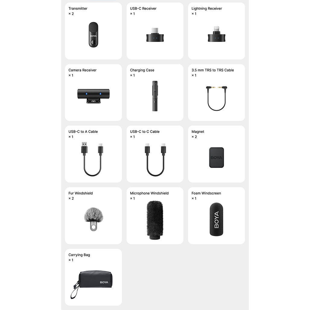 A Photo Of BOYA Magic AI Microphone | 4-in-1 Wireless Mic with 40dB Noise Cancellation