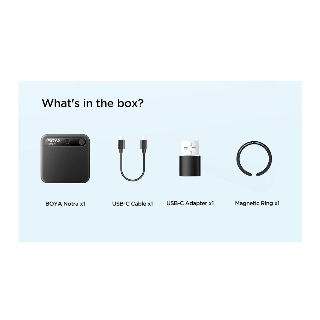 A Photo Of BOYA Notra AI Voice Recorder – Smart Transcription Device with ChatGPT & Gemini AI