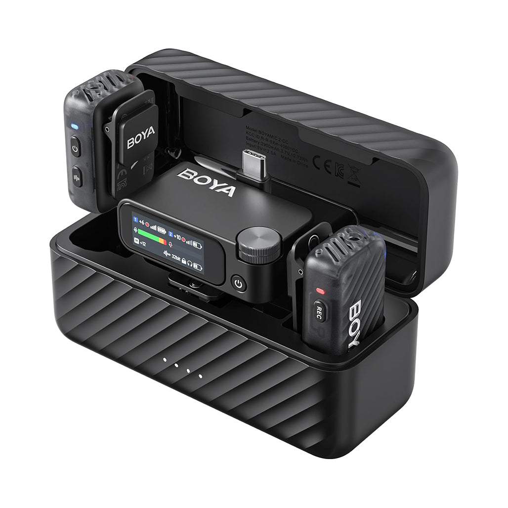 A Photo Of BOYA BOYAMIC 2 Wireless Lavalier Microphone with AI Noise Cancellation