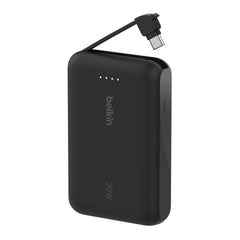 A Photo Of Belkin BoostCharge 10,000mAh USB-C Power Bank with Integrated Cable – 20W Fast Charging & Dual Device Support