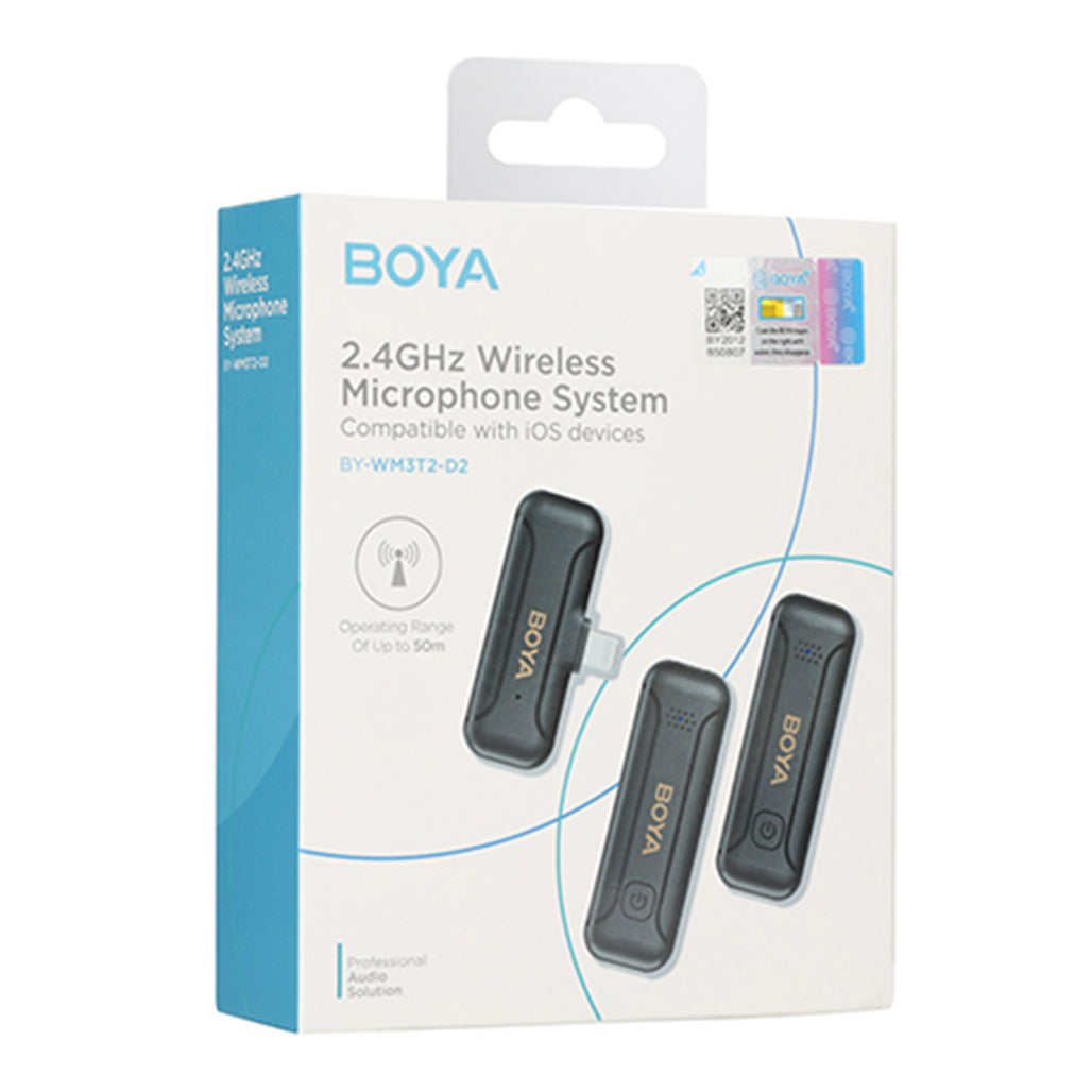 A Photo Of Boya BY-WM3T2-U2 - 2.4GHz Dual-Channel Wireless Microphone System or USB-C Devices