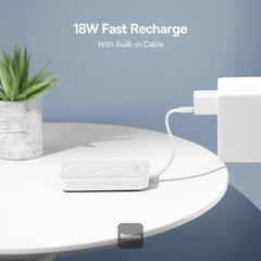 A Photo Of Baseus 10000mAh Magnetic Mini Wireless Power Bank 30W PD with Built-In USB-C Cable