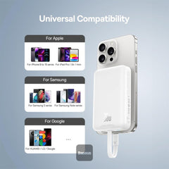 A Photo Of Baseus 10000mAh Magnetic Mini Wireless Power Bank 30W PD with Built-In USB-C Cable