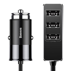 A Photo Of Baseus Car Charger Charging Station Splitter 5.5A - 3 USB Ports, 1.5M Cable, Black | CCTON-01