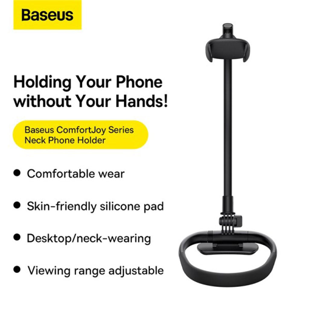 A Photo Of Baseus ComfortJoy Series Universal Neck Mount & Phone Stand - Black