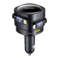 A Photo Of Baseus Enjoyment Max 90W Car Charger with Built-in USB-C & Lightning Cables