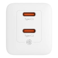 Baseus GaN5 Pro Dual USB-C Fast Charger 40W Adapter - White