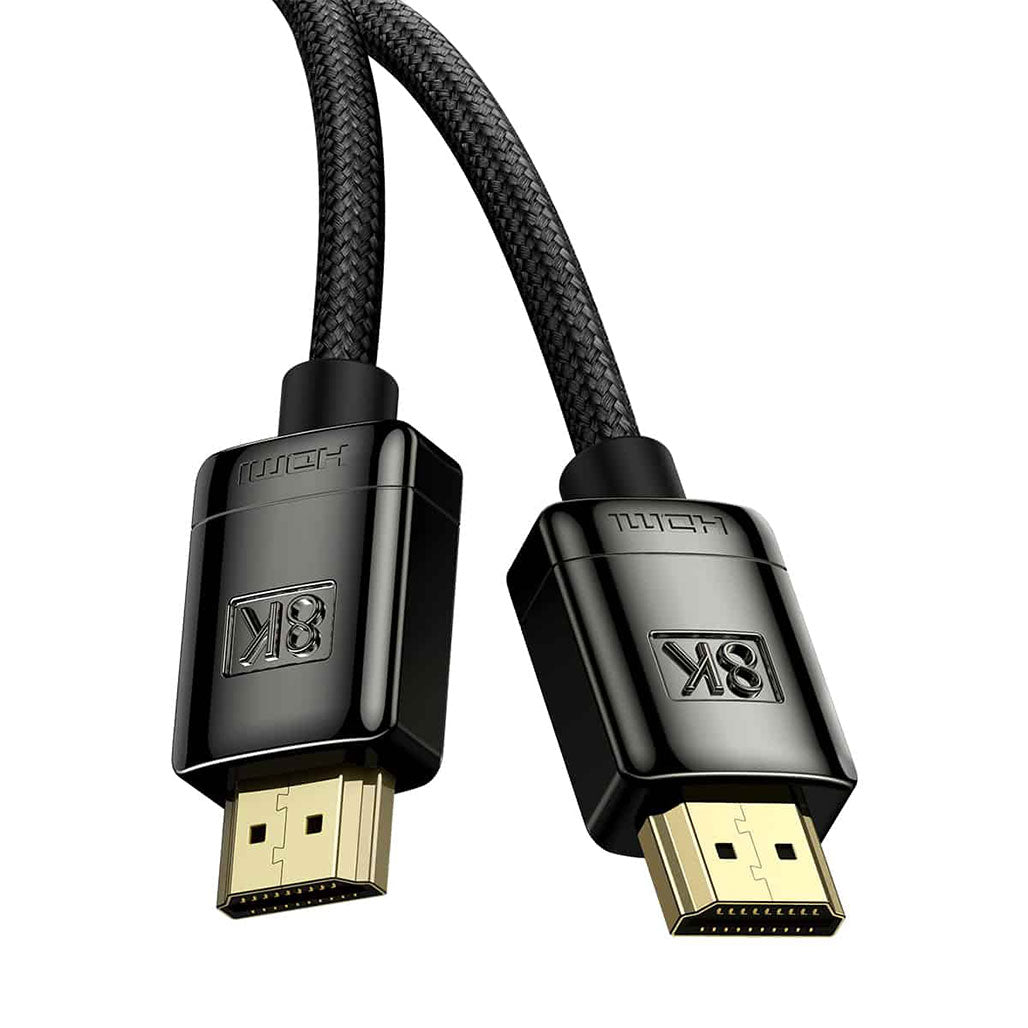 A Photo Of Baseus HD HDMI 8K to HDMI 8K Adapter Cable (Zinc Alloy) 1m Black