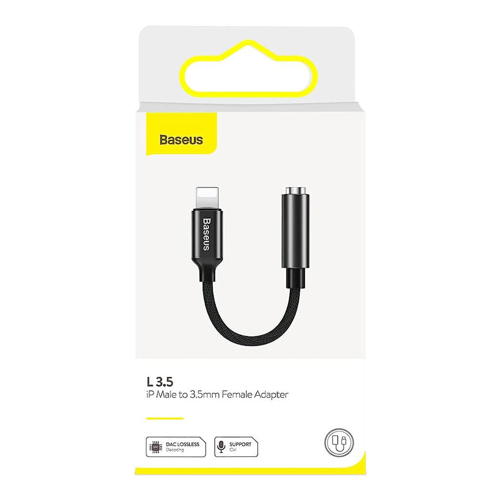 A Photo Of Baseus 3.5 Audio Adapter Converter for iPhone Male to 3.5mm Female Aux Jack (Black)